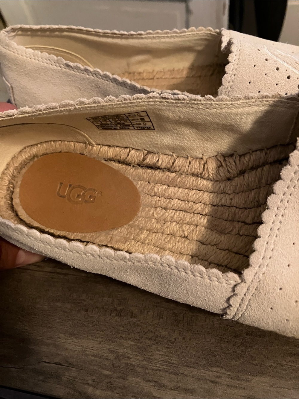 UGG Women's Cream Suede Espadrille Slip-On New without tags